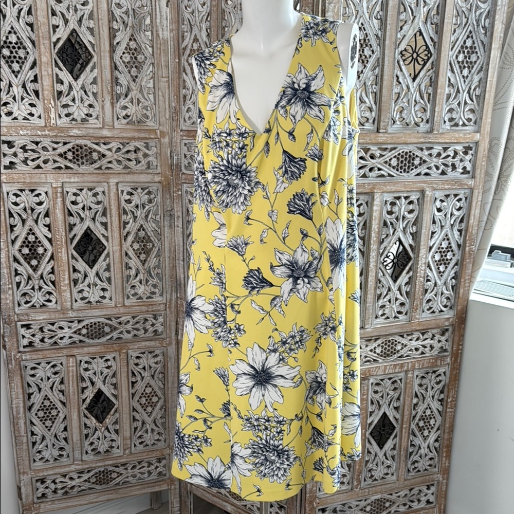 Jessica Howard Yellow and Blue Floral Dress